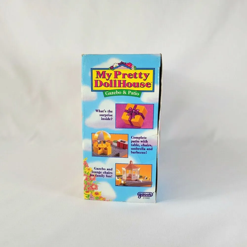 Vintage Galoob My Pretty Dollhouse Gazebo Patio Outdoor Furniture 1994 Open Box